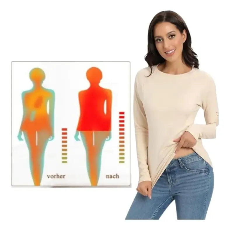 Pack 2 Camisa Polera De Mujer Manga Larga  Fibra De Bambú