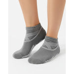 Calcetines Antideslizantes Para Yoga Pilates Danza Gimnasia Gris Lisa 32-40