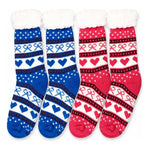 Pack 2 Par Calcetines Chiporro Mujer Térmicos Antideslizante Varios Lazos Y Corazones 37-41