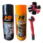 Kit Lubricante Desengrasante Cadena Moto Cepillo Huangbo Anticorrosivo Larga Duracion Limpieza Profunda Cadenas Oring Xring Zring Resistente Agua Uso Profesional Trabajo Pesado Rutas Largas Adherencia