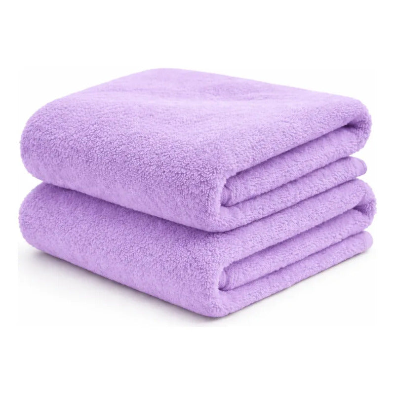 Toalla De Baño Microfibra Alta Absorcion Secado Rapido Lila