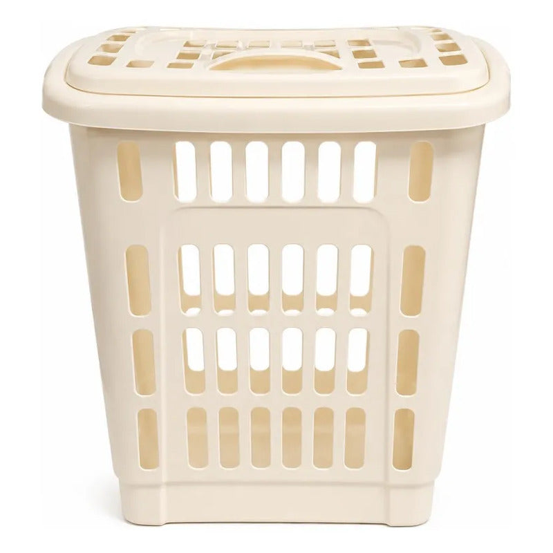 Canasto De Plastico Para Ropa Sucia Con Tapa Cesto 45litros