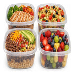 Pack 4 Contenedores Hermeticos Plasticos De Alimentos Tupper Transparente