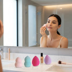 Esponja De Maquillaje Con Punta Y Redondas Aplicador De Base Variados