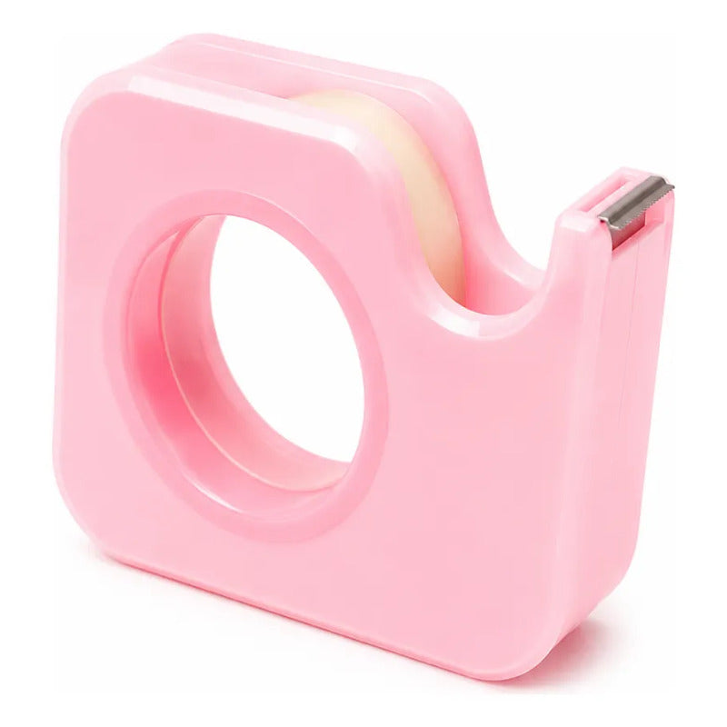 Porta Scotch Dispensador De Cinta Adhesiva Escritorio Rosa