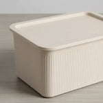 X3 Caja Cesta Organizadora Plastica Con Tapa Apilable 24ltrs