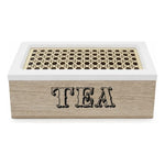 Caja De Madera Para Te 3 Divisiones Rectangular Organizador Madera-blaco