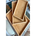 Set 3 Bandejas De Bambu Rectangular Para Servir Alimentos