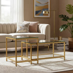 Mesa De Centro 2 Mesita Centro Cuadrada Y Rectangular Nido Dorado