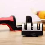 Afilador De Cuchillos Manual 3 Etapas Portátil Negro-rojo X2
