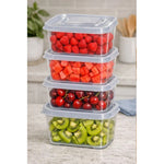 Set De 4 Taper Hermetico Contenedores Cuadrado Alimento 1.5l