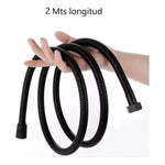 X3 Manguera Flexible Negro  Repuesto Ducha Extensible 2mtrs Negro Mate