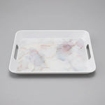 Bandeja De Melamina De Servir Bandeja Rectangular Con Asa Marmol Pastel
