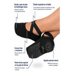 Calcetines Antideslizantes Para Yoga Pilates Danza Gimnasia Gris Lisa 32-40