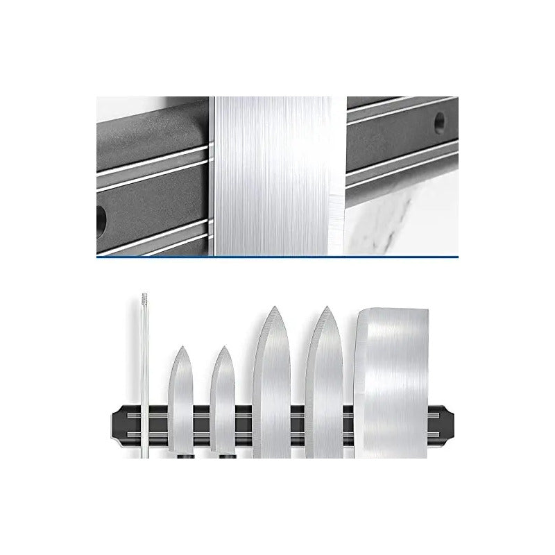 Barra Magnética Imán 38cm Cuchillos Utensilios Herramientas Negro