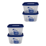 Set De 4 Taper Hermetico Contenedore Cuadrado Alimento 650ml