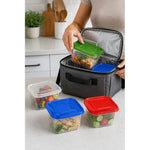 Pack4 Taper Hermetico Contenedor Plastico Con Tapa 1.8lts 4 Tapas Colores Surtidos