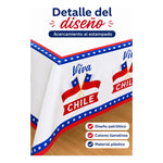 Mantel Rectangular Plástico Decoración Fiestas Patrias Chile Blanco Fechas Patrias Chile