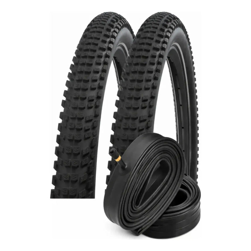 X2 Neumaticos +  Camaras De Bicicleta Aro 29 X 2.30 Mtb Negro