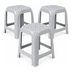 Pack De 3 Pisos Plastico Taburete Cuadrado Banco Silla 46cm