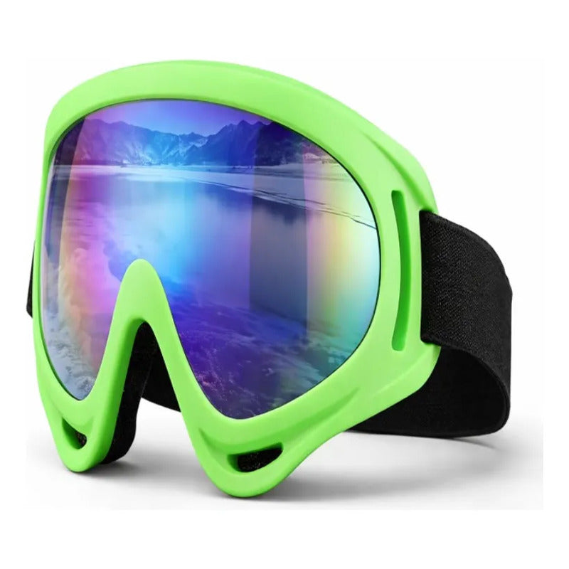 Antiparra De Nieve Lentes Para Ski Y Snowboard Gafas Esquiar Verde Lima Tornasol