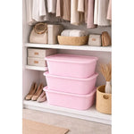 X3 Caja Cesta Organizadora Plastica Con Tapa Apilable 14ltrs