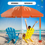 Quitasol Grande De Playa Con Protección Uv, Plegable Y De 1.5 M Azul/palmeras Palmeras
