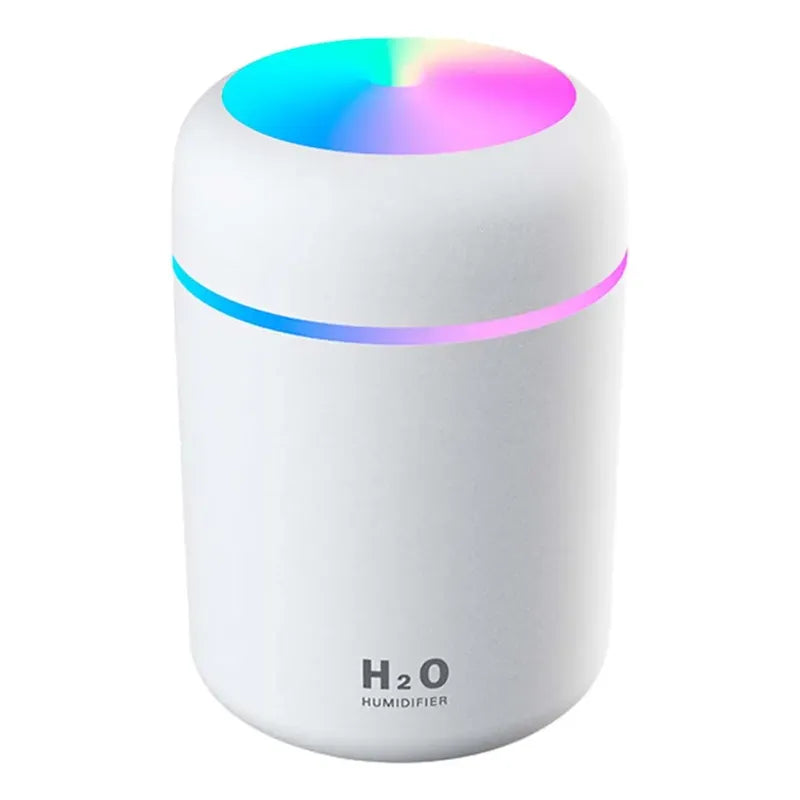 Difusor Aroma Luz Led 300 Ml Humificador Aceites En Aire Color Blanco