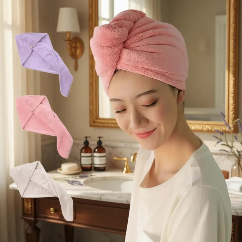 X6 Toalla Para Pelo Turbante Microfibra Para Secar Cabello Variados Lisa