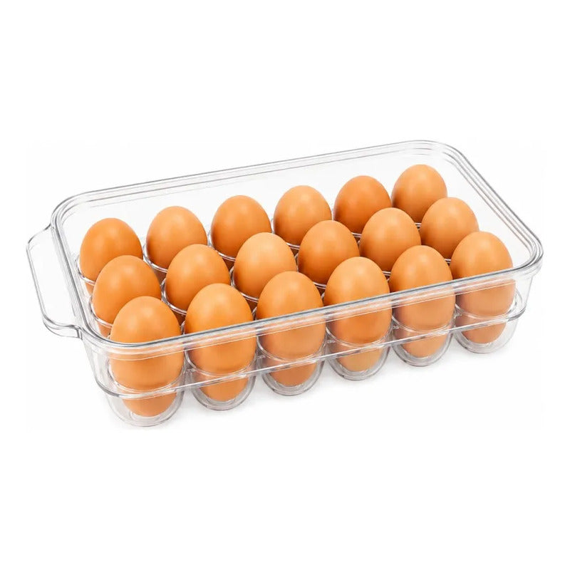 Organizador De Huevos Caja Para 18 Huevos Para Refrigerador  Transparente