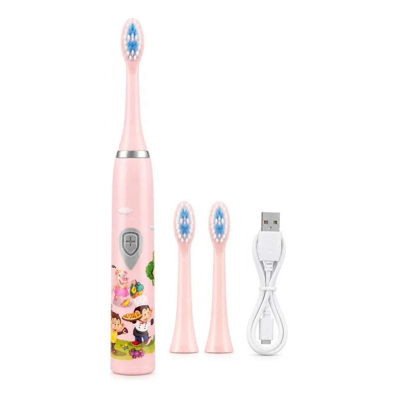 Cepillo De Diente Infantil Usb Recargable + 2 Repuesto