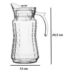 Jarra De Vidrio Con Tapa Y Asa Para Agua Jugo Frio Caliente