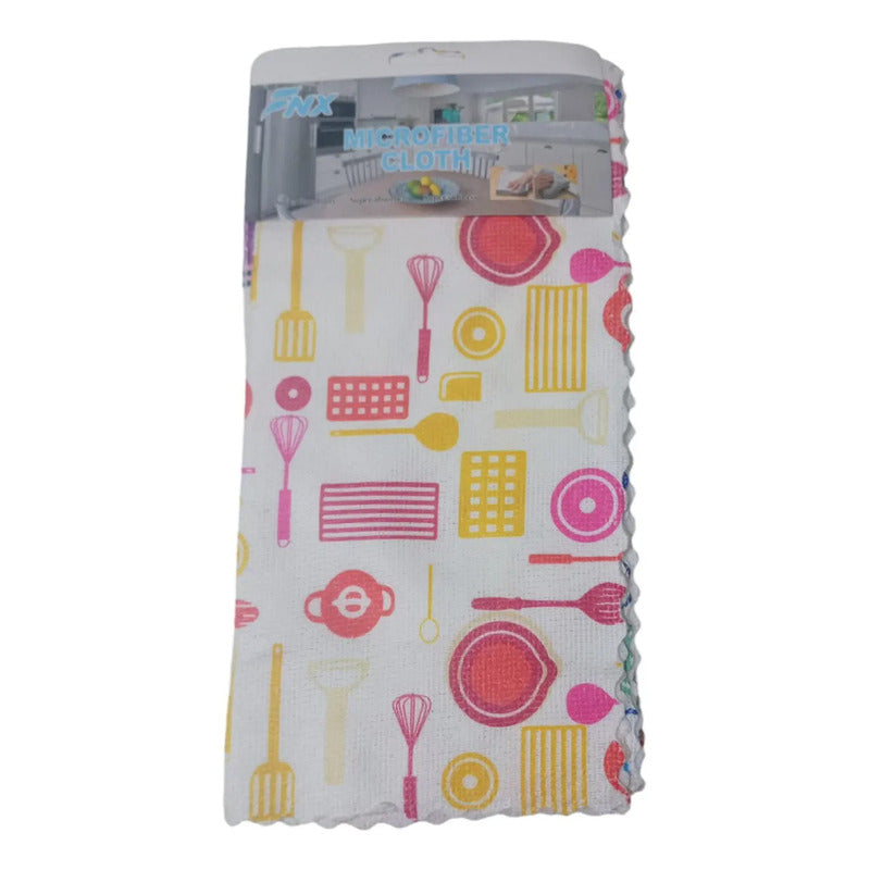 Set De 5 Paños De Microfibra 30x30 Seca Vajillas Limpieza Varios Lisa