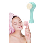 Cepillo Limpieza Facial Exfoliante Doble Cara Manual Masaje