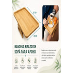 Bandeja Mesa Bambú Para Brazo De Sofá Clip Plegable Apoyo