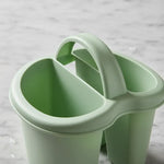Escurridor Organizador Cubiertos 4 Divisiones Plastico Verde Claro