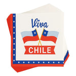 Pack 40 Servilletas Fiestas Patria Chile Cotillón Decoración Blanco-rojo-azul