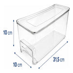 X2 Contenedor Organizadora Refrigerador Con Asa Inferior Transparente
