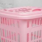 Canasto De Plastico Para Ropa Sucia Con Tapa Cesto 45litros Rosa 45 Litros