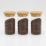 Pack De 3 Frascos De 500ml Con Tapa De Bambú Para Especias Color Transparente