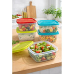 X4 Mini Tupper Contenedor De Plastico Con Tapa Para Colacion Tapas Surtidas
