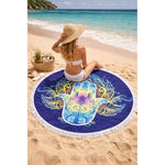 Toalla De Playa Redonda Piscina Microfibra Diseño Varios