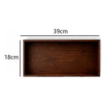 Set 3 Bandejas De Bambu Rectangular Para Servir Alimentos Marrón Oscuro