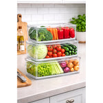 Caja Organizadora Refrigerador Con Tapa Y Mango - Dispensa Blanco