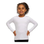 Camiseta Niños Y Niñas Blancas Algodón Manga Larga