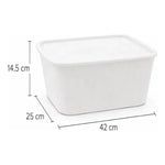 X3 Caja Cesta Organizadora Plastica Con Tapa Apilable 14ltrs