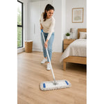 Mopa Algodón 60 Cm Con Mango + Repuesto Eficiencia Absorción Blanca
