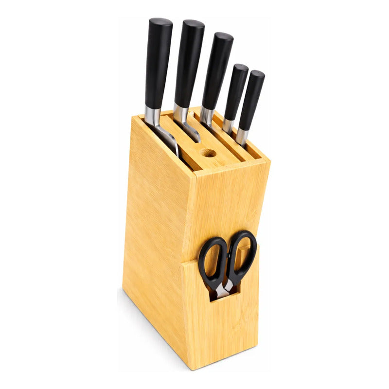 Soporte De Madera Para Cuchillos Organiuzador De Cubiertos Madera