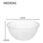 Recipiente De Ensalada Bowl Redondo Plastico Multiuso 3,5lts