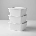X3 Caja Cesta Organizadora Plastica Con Tapa Apilable 24ltrs